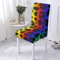 Washable Stretch Chair Cover Psychedelic Leopard Design Elastic Universal Sizes Seat Covers For Dining Room Kitchen Hotel Decor 2