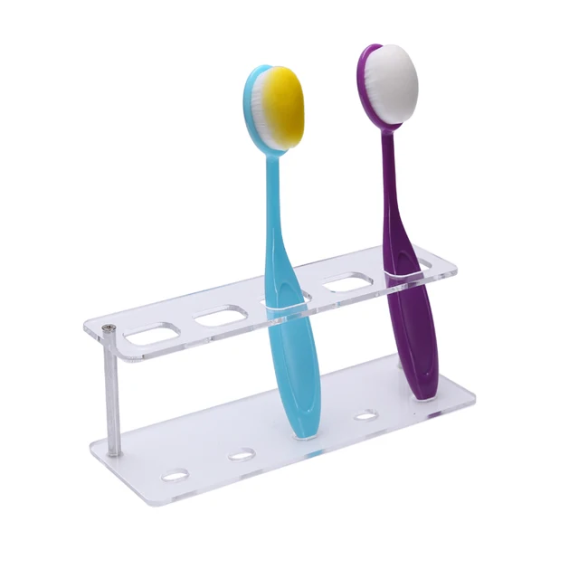 5/10 Lyukú Ovális Kefe Tartó Állvány Konzol Polc Szervező Tároló Keverékkefe Kijelző Fehér Fekete 2021 Új - Image 4