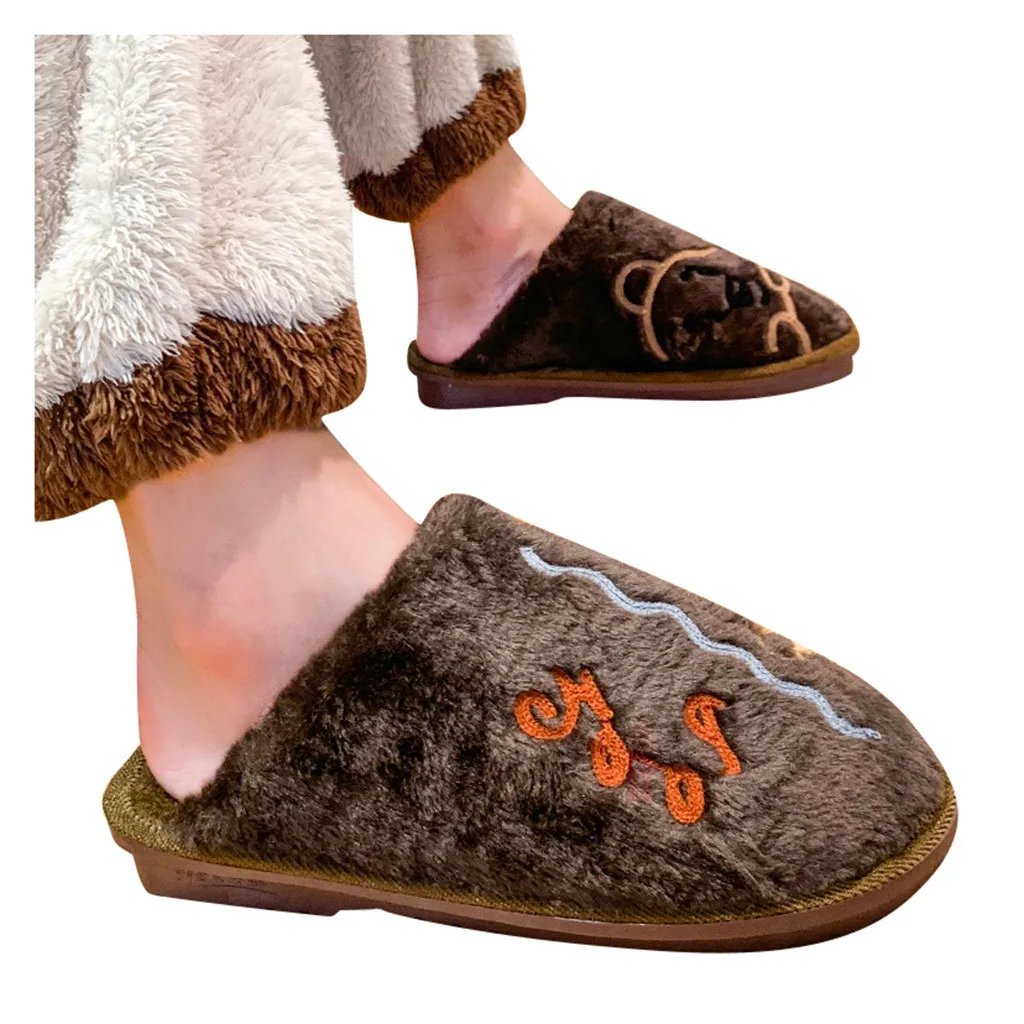 

Home Shoes Men Slippers Home Slippers New Men's Winter Fashion Cartoon Sheep Non-slip Plush Warm Home Cotton Shoes Chinelo