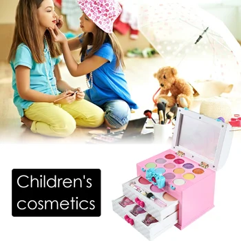 

Girl Pretend Princess Makeup Box Toys For Kids Make-Up Girls Traveling Cosmetic Toy Suit For Children Birthday Gift