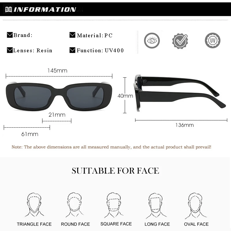 MADELINY 2022 New Small Frame Rectangle Sunglasses Women/Men Brand Design Vintage Sun Glasses Trend Style Eyeglasses UV400 MA423
