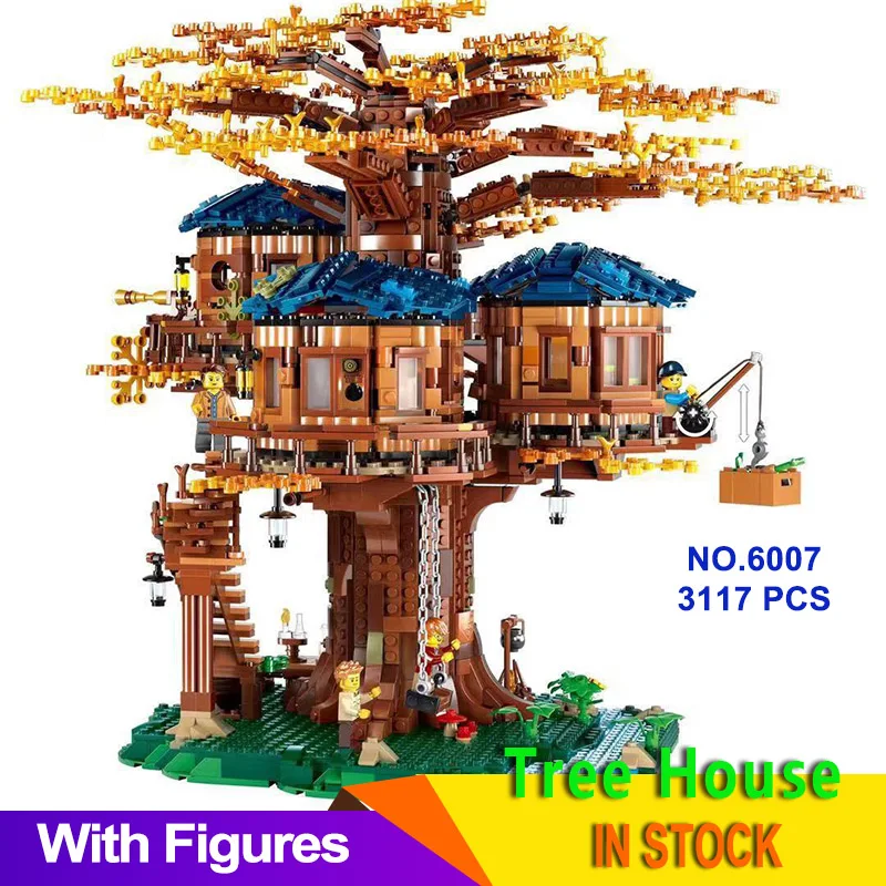 

IN Stock Ideas Tree House Model 3117Pcs Leaves Two Colours Building Blocks Bricks Chirstmas Gifts Compatible Legoinglys 21318