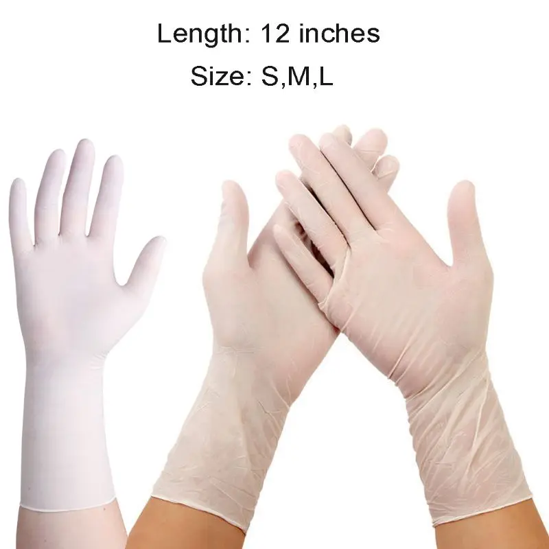 

10pairs 12inches Long Disposable Powder Free Cleaning Work Safety Nitrile Gloves