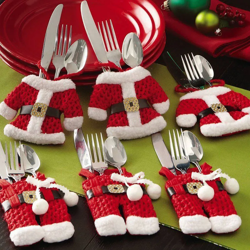 Рождественский набор столовых приборов, набор ножей, вилок, столовых приборов, юбка и штаны,, рождественские украшения для дома, вечерние украшения, 2 шт. F