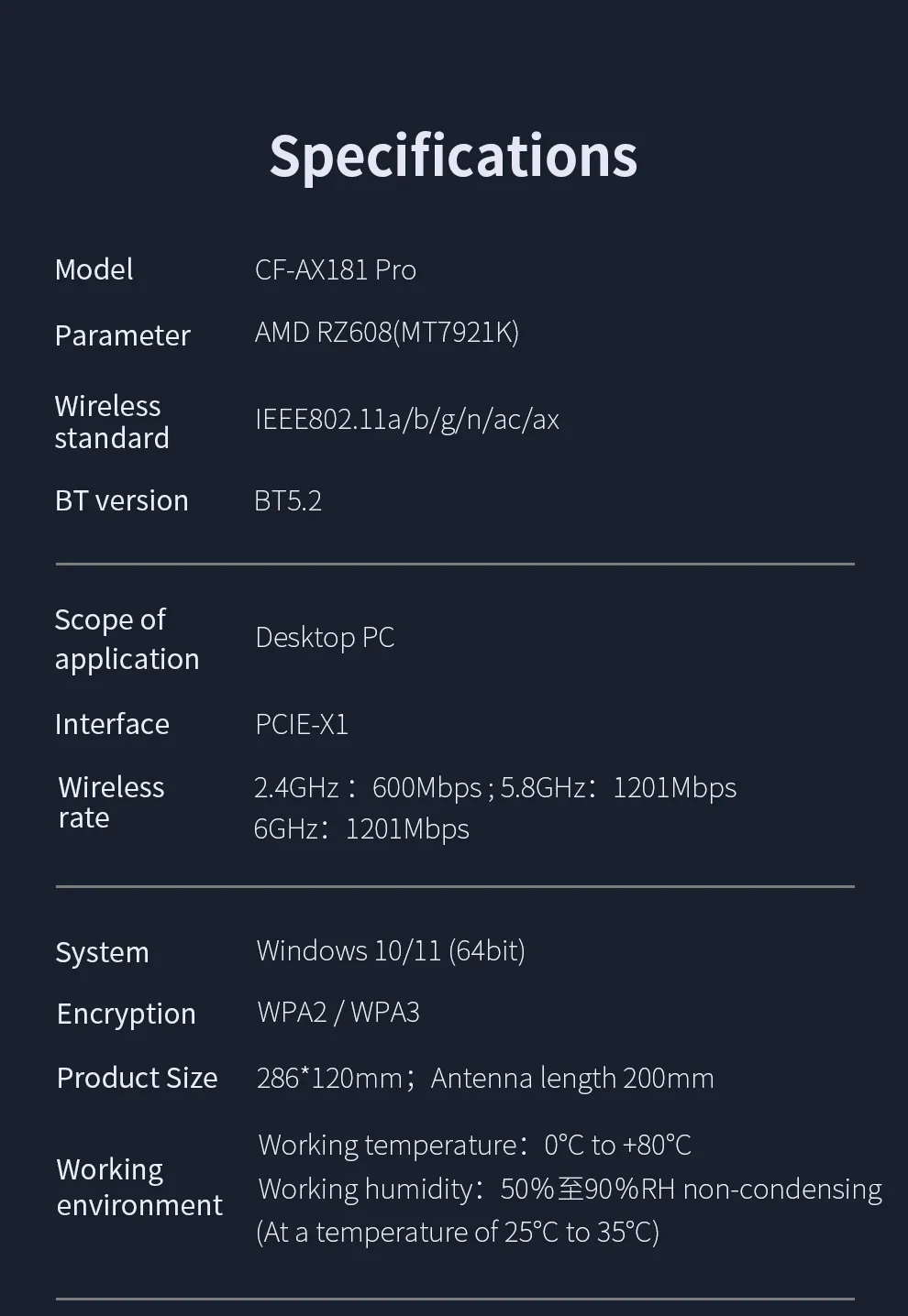 sem fio 6e 802.11ax 5374m 3000m desktop