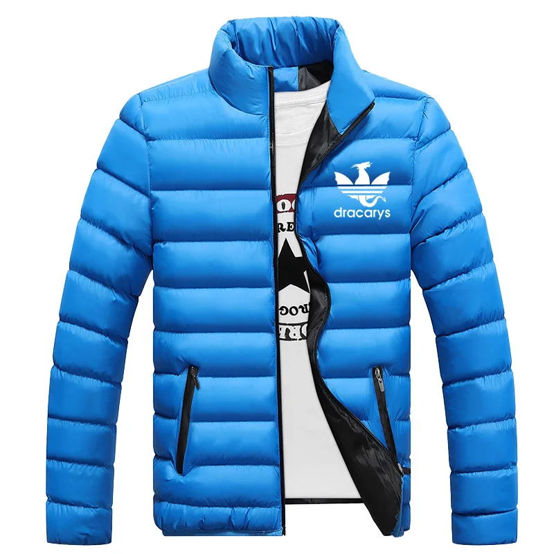 Игра престолов, зимняя повседневная верхняя одежда, ветровка, Jaqueta Masculino, облегающее, с капюшоном, модное пальто, Homme размера плюс 4XL - Цвет: blue 3