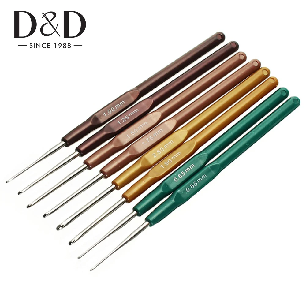 

8pcs/set Aluminium Crochet Hooks Needles Knit Weave Craft Yarn Sweater Knitting Needles Sewing Tools