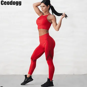 

2020 Pad 2 pcs Seamless Yoga Sets for Women Push Up Sports Bra+Yoga Leggings Gym Suit Cropped Top Shirts Workout outfits Gym Cl