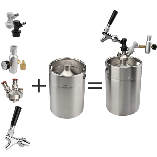 5L Mini Sörhordó Growler Csapteleppel És Co2 Injektor Prémium Rozsdamentes Acél Sörcsatlakozó Hordó Tartja A Sör Szerszámokat - Image 5