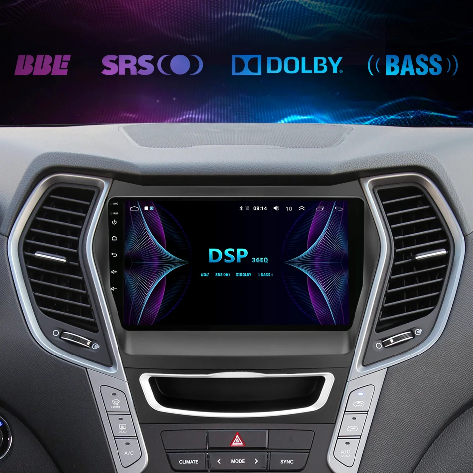 Discount 9" IPS Android 2G+32G Car Radio for Hyundai Santa Fe 3 2013-2017 RDS DSP Autoradio Navigation GPS 2 Din Head Unit with Frame 5