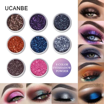 

UCANBE Twinkle Dust Eyeshadow Makeup Palette 8 Colors Duochrome Glitter Shimmer Eye Shadow Loose Powder Pigment Metallic Make Up