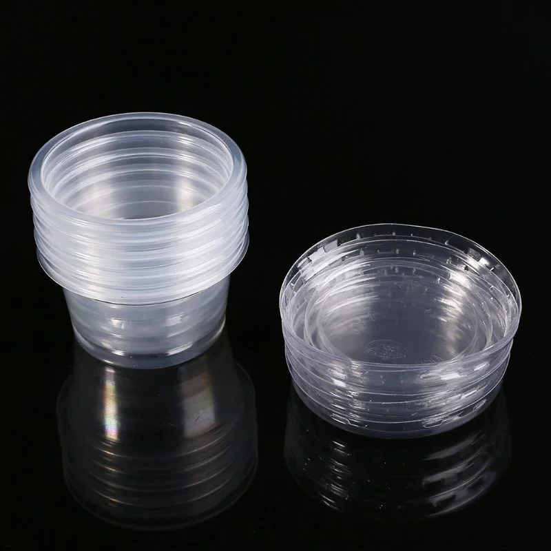 100Pcs Clear Food Small Sauce Containers Package Box&Lid Portable Disposable Portable Plastic Cups Transparent Disposable Box