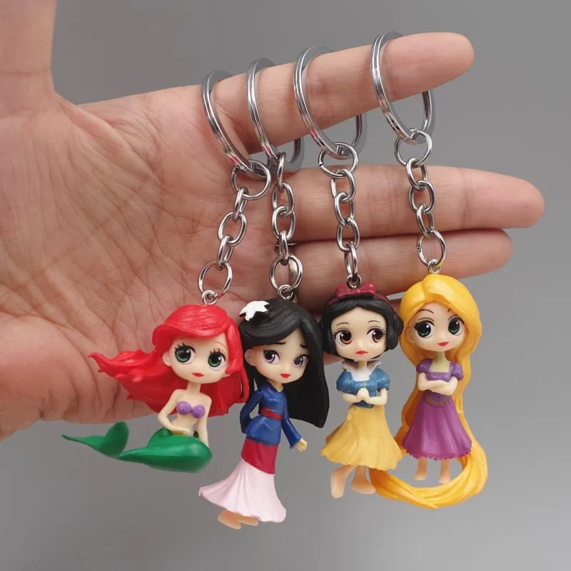 4 шт./компл. брелки для ключей Disney Подарочная фигурка принцессы Белоснежка