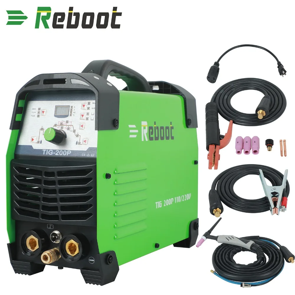 

REBOOT Tig Welder Pulse Digital High Frequency 200A Inverter Dual Volt 110/220V TIG Welding Machine IGBT ARC Stick TIG 200P