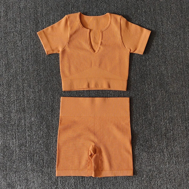 2/4/6PCS Seamless Women Yoga Set Workout Sportswear Fitness Bra Sport Pants Gym Clothing High Waist Leggings Shorts Sports Suits