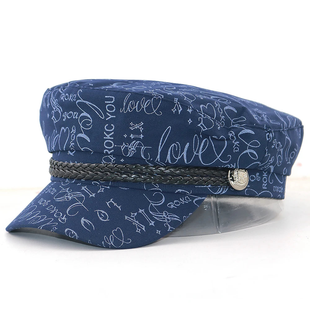 Осень Зима модный берет шапка хлопок граффити изогнутая шапка теплые береты для мужчин и женщин хип-хоп шляпы Панамы