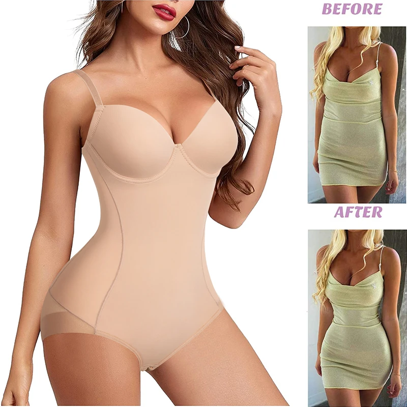 Women Waist Trainer Bodysuit Slimming Full Body Shaper Seamless