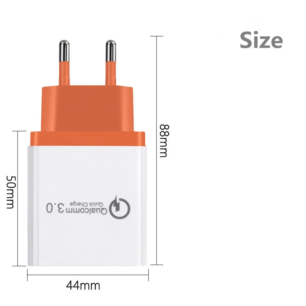 USB зарядное устройство 30 Вт 3 USB порта быстрое зарядное устройство QC 3,0 USB настенное зарядное устройство с европейской вилкой AC адаптер питания для путешествий для iPhone/Samsang 19 октября