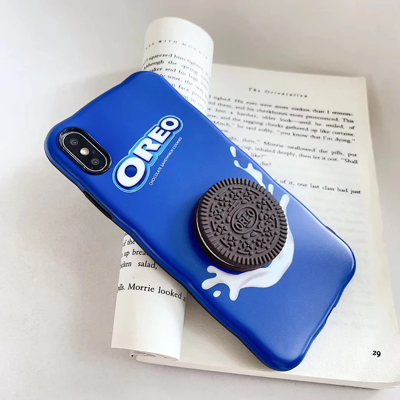 Милый 3D Oreo молочное шоколадное печенье Мягкий силиконовый чехол для iphone XS MAX XR 6S 7 8 Pplus Модный Роскошный чехол для телефона Fundas