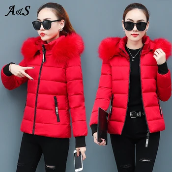 

Winter Jacket Women Coat Fur Collar Parka Mujer Ladies Puffer Coat Women Elegant Casaco Feminino Loose Clothing Warm Coat Women