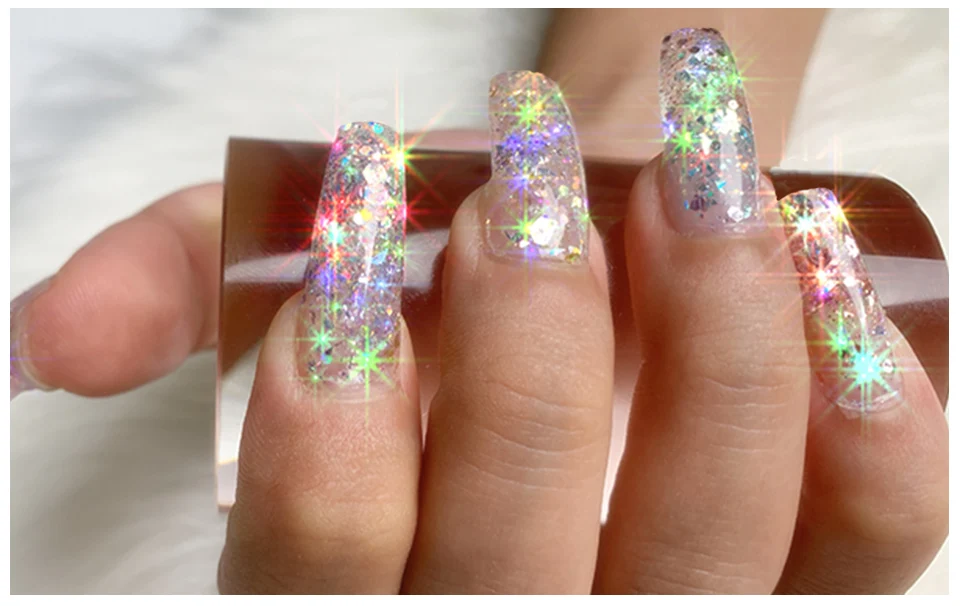 SAVILAND 6 Colors Super Glitter Diamond Poly Gel Fast Building Finger Extension Gel Polish Top Coat Vernis Semi Permanent Nails