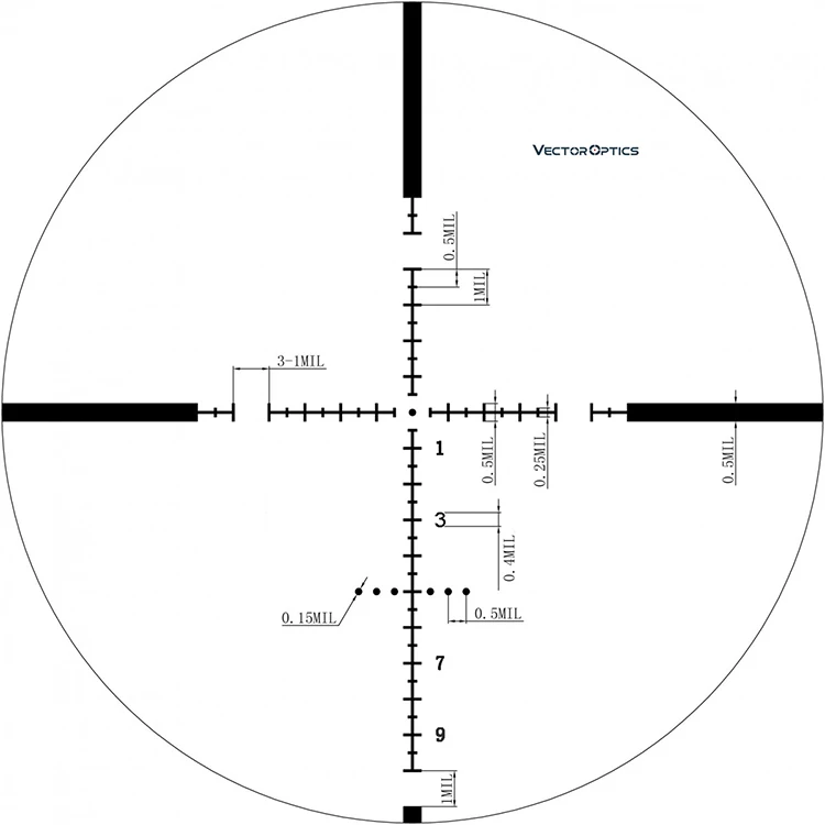 VO Marksman 10x44 Acom reticle diagram
