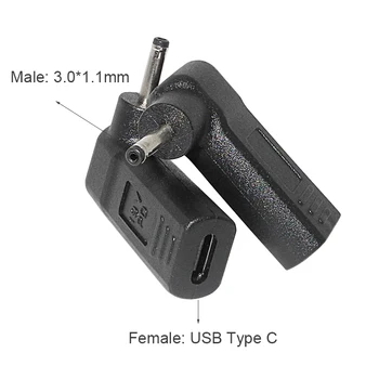 

Dc Power Adapter Connector USB Type C to 3.0*1.1mm Male Plug Converter for Acer Samsung Asus 19V Laptop Adapter Charger