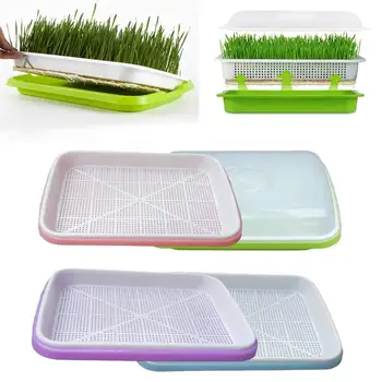 

1/2/4 PCS Double Deck Bean Sprouts Dishes Plate Seedling Tray Plastic Hydroponic Flower Basket Flower Plant Garden Nursery Pots