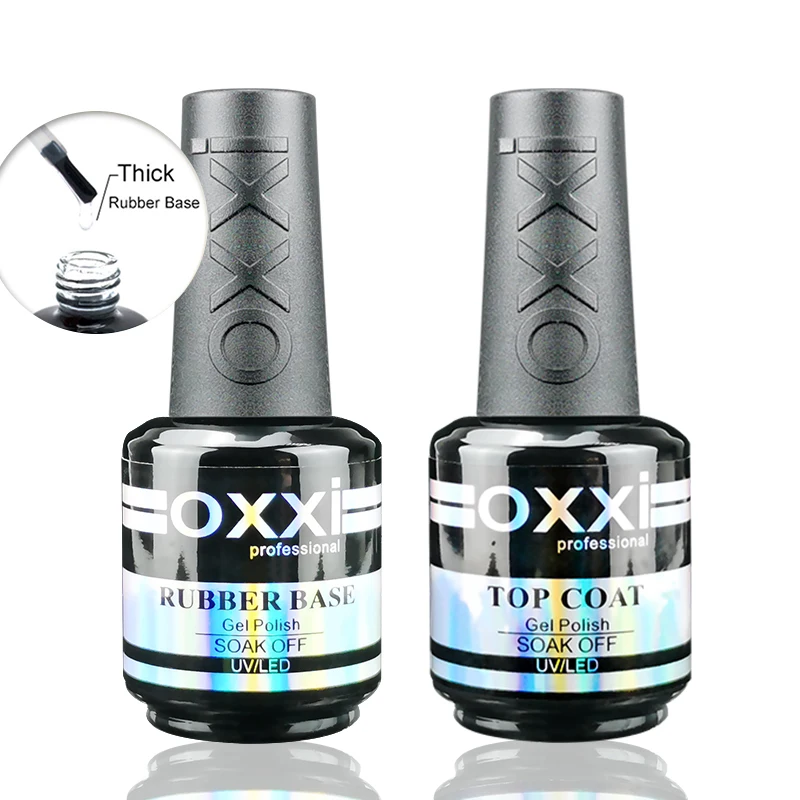 Base Oxxi Base E Top Coat Per Smalto Gel 15Ml Smalto Semipermanente Uv Opaco Top Manicure Primer Senza Acidi Gomma Gellac