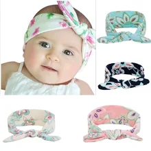 Детская резинка для волос в европейском и американском стиле с рисунком кролика, Ушастый бант, эластичная повязка на голову из ткани, Детские аксессуары для волос