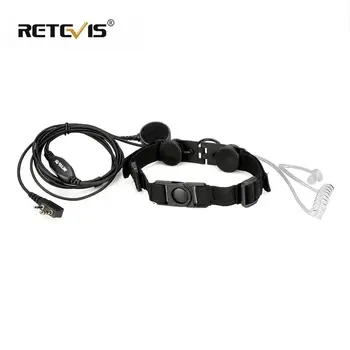 

Retevis ETK003 Throat Micropnone 2 Pin With Big Finger PTT Headphone Headset For Kenwood Walkie Talkie Throat Mic C9125A