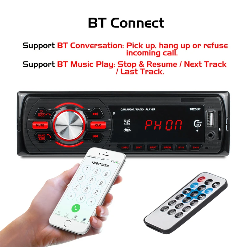 Автомобильный MP3-плеер автомобиля mp3 Smart Auto аудио работы при прослушивании музыки по Bluetooth DC 12V 4*50 Вт премиум-класса