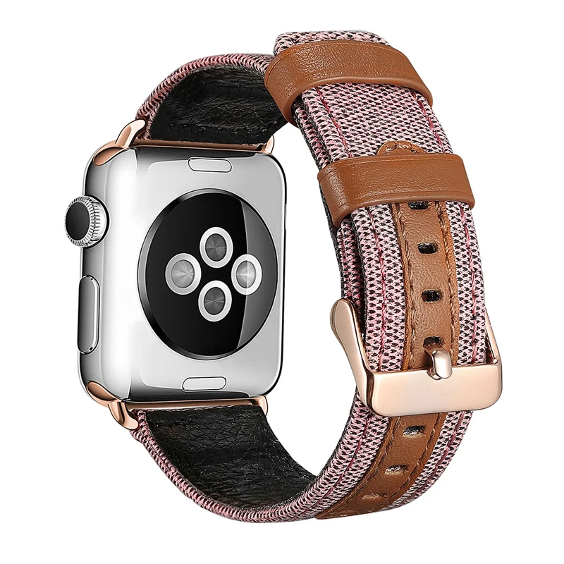 Ткань и кожаный ремешок для apple watch band 40 мм 44 мм, 38 мм, 42 мм, iwatch, версия apple watch 5/4/3/2/1 браслет wristbelt аксессуары