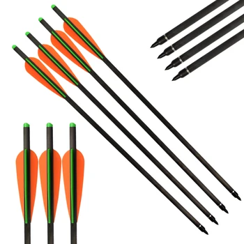 

6Pcs Carbon Bolts 16" 18" 4" Plastic Vane 125 Grain Screw Field Point Archery Bow Hunting US Free Shipping Outdoor Sport