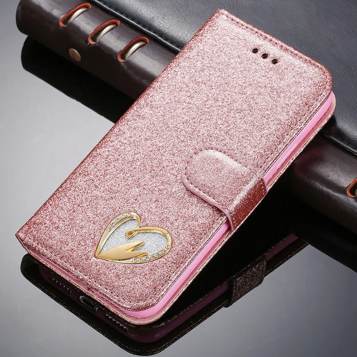 LCHULLE роскошный блестящий чехол-бумажник для IPhone 11 Pro X XR XS MAX 6 6S 7 8 Plus 5 5S SE держатель