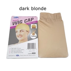 20 - Pack Stretchable Elastic Wig Caps - Beige Polyester Hairnets in 5 Colors (20 pcs dark blonde)