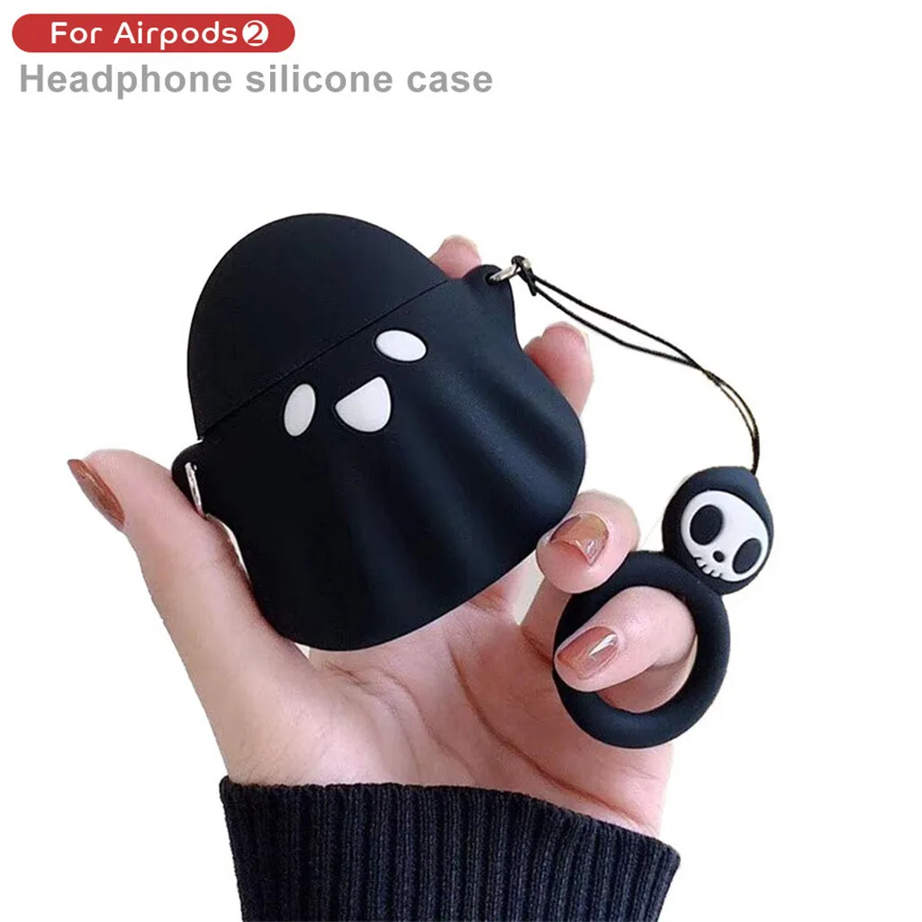 

New Halloween Design Silicone Earphone Case Anti-lost Cover Skin Case for Apple AirPods 1/2 Charging Case Skin Accessories