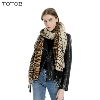

Autumn and winter hot new tiger skin pattern imitation cashmere dual-use warm scarf cashmere scarf infinity scarf luxury