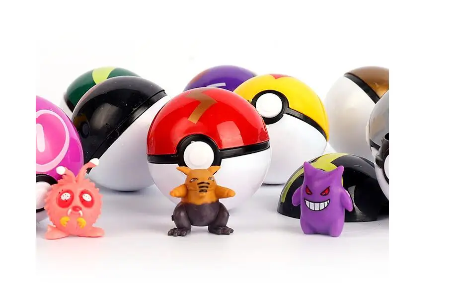 8 Pçs/Set Pokeball Pokemon Brinquedos PVC Monstro Bola Elf Action Figure  Com Caixa Original De Aniversário Das Crianças