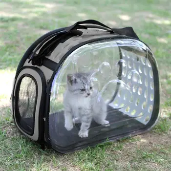 

Fashion Transparent Pet Handbag Outdoor Foldable Cat Dogs Shoulder Bag For Travel Shopping Portable Pets Carrier Bags