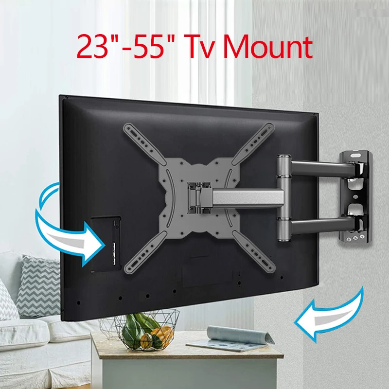 Soportes de pared para TV soporte de pared para TV de movimiento completo pantallas planas de 23 55 pulgadas, soporte de TV de montaje en pared con brazos articulados giratorios duales|Soporte