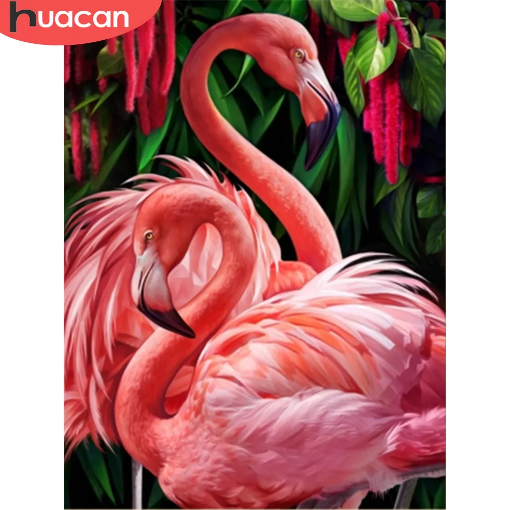 

HUACAN Diamond Embroidery Flamingo Full Square Drill 5D Home Decoration Animal Diamond Painting Cross Stitch Diy Needlework