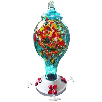 

Glass Bird Feeder or Outdoors Containing Bird Feeder Hand Blown Glass Perfect for Garden Decoration