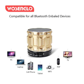 

2020 Mini Portable Metal Bluetooth S28 Speaker Wireless Steel Outdoor Handsfree Stereo Subwoofer Support FM Radio TF Card AUX