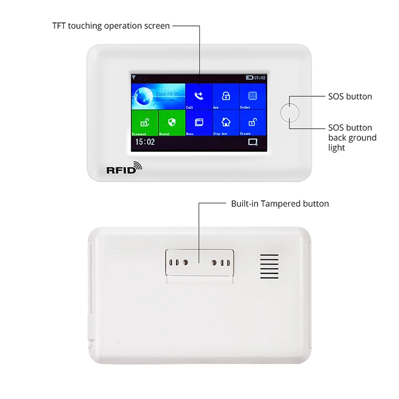 Fuers WIFI 2G 3G Smart Alarm System Home Security Anti Theft System 4.3 inch Color Screen APP Remote Control PIR Motion Sensor
