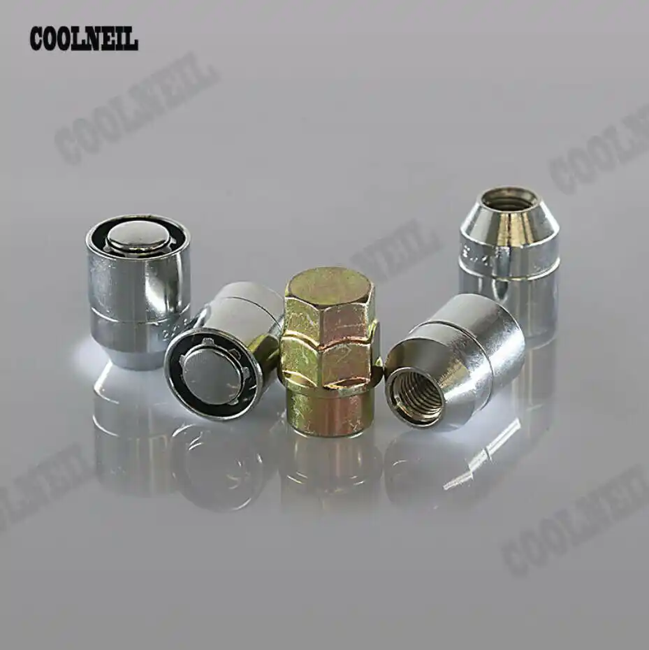 Free Shipping 4PCS Chrome M12 1.5 37mm Steel Car Wheel Lock Nuts For
