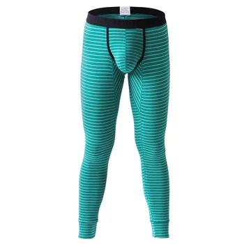 

Men Long Johns Cotton Basic Leggings Thermal Underwear Homme Cueca Trunks Gay U Convex Stripe Thermo Long Johns Underpants