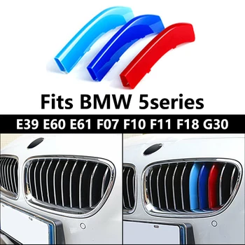 

Car Front Grille Insert Trims For BMW E39 M5 E60 E61 F07 F10 F11 F18 G30 5 Series Accessories M 3 Sport Radiator Grills Stickers