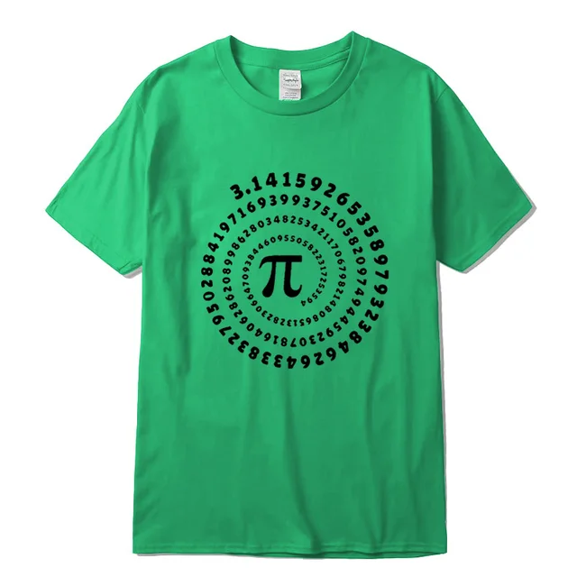 Men's T-shirt 100% cotton short sleeve Mathematical geometry printed men Tshirt  o-neck street style cool funny loose T-shirt Green-2018325