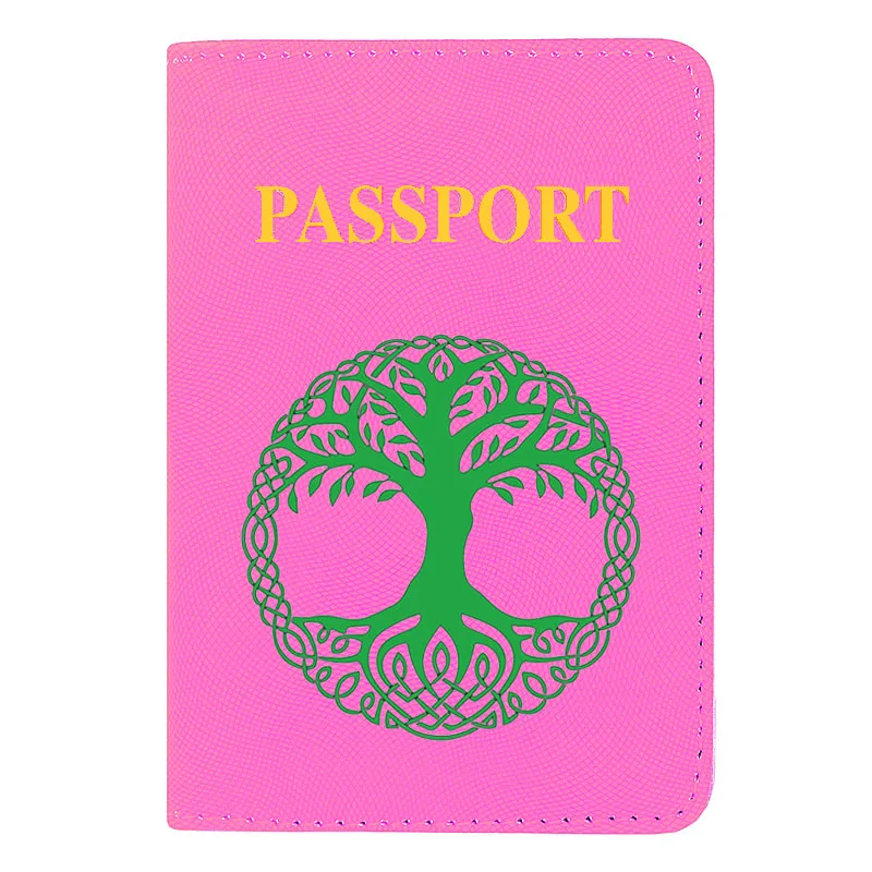 

2021 New Fashion Tree Of Life Printing Women Men Passport Cover Leather Travel ID Credit Card Holder Pocket Wallet Bags